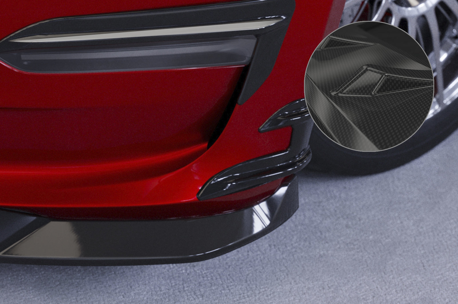 CSR Performance Flaps mit ABE für Tesla Model 3 FP021-C Carbon Look Hochglanz (keine Lackierung erforderlich)