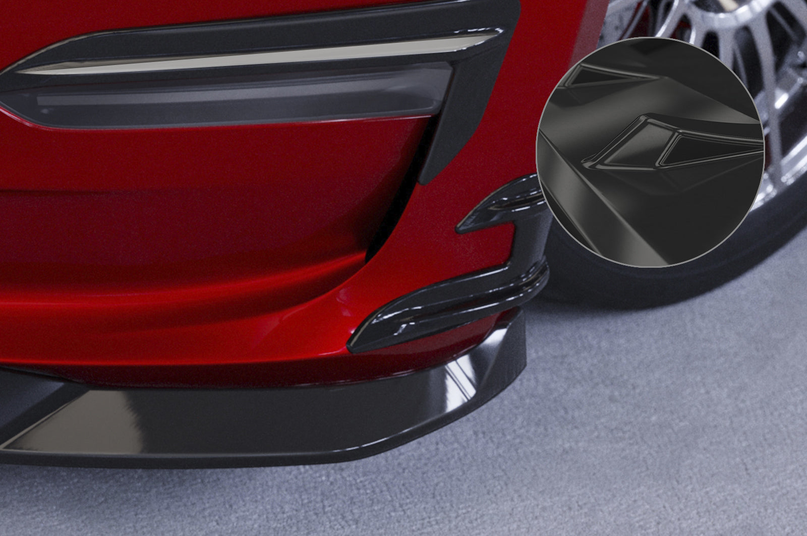 CSR Performance Flaps mit ABE für Tesla Model 3 FP021-G Glossy schwarz Hochglanz (keine Lackierung erforderlich)