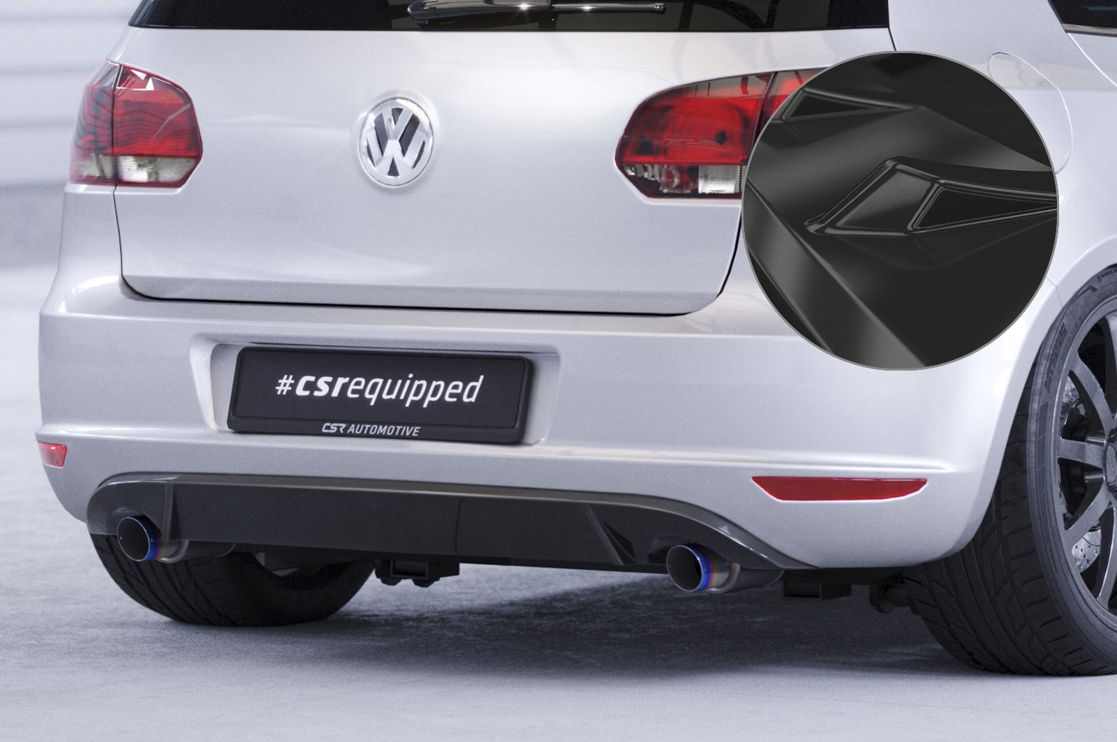 CSR Diffusor | Heckansatz mit ABE für VW Golf 6 HA044-G Glossy schwarz Hochglanz (keine Lackierung erforderlich)