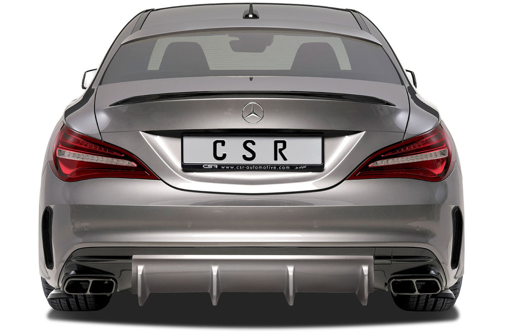 CSR Diffusor | Heckansatz mit ABE für Mercedes-Benz CLA 45 AMG X117 C117 HA213-C Carbon Look Hochglanz (keine Lackierung erforderlich)