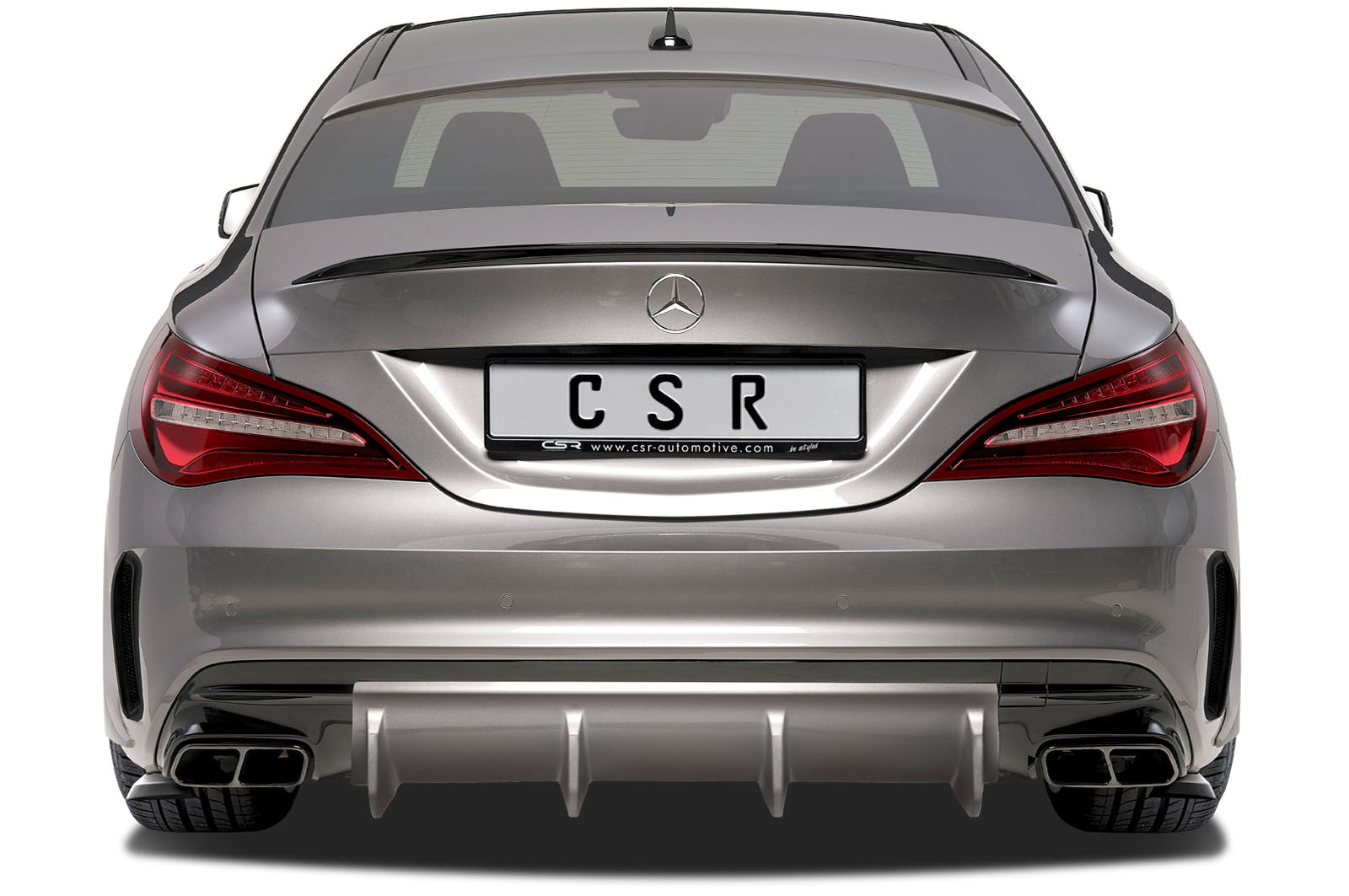 CSR Diffusor | Heckansatz mit ABE für Mercedes-Benz CLA 45 AMG X117 C117 HA213-S Strukturiert schwarz matt (keine Lackierung erforderlich)