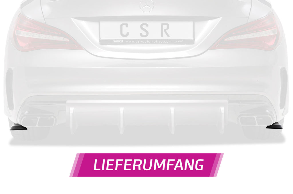 CSR Diffusor | Heckansatz mit ABE für Mercedes-Benz CLA 45 AMG X117 C117 HA213-C Carbon Look Hochglanz (keine Lackierung erforderlich)