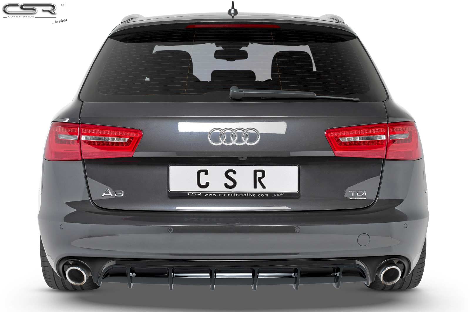 CSR Diffusor | Heckansatz mit ABE für Audi A6 C7 (4G) HA227-S Strukturiert schwarz matt (keine Lackierung erforderlich)