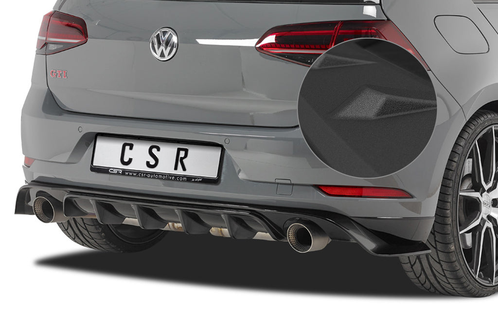 CSR Diffusor | Heckansatz mit ABE für VW Golf 7 TCR HA232-S Strukturiert schwarz matt (keine Lackierung erforderlich)