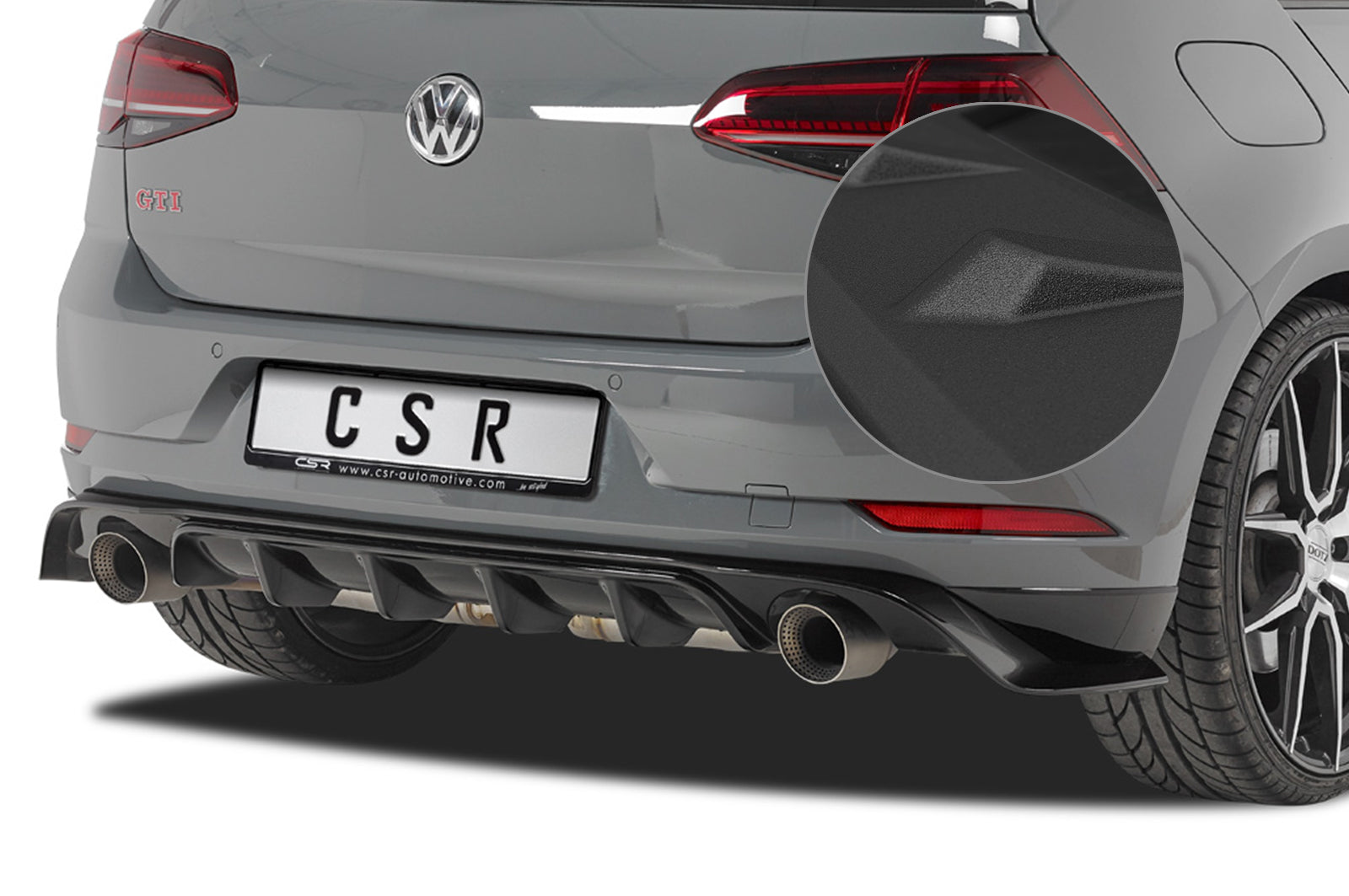 CSR Diffusor | Heckansatz mit ABE für VW Golf 7 TCR HA232-S Strukturiert schwarz matt (keine Lackierung erforderlich)
