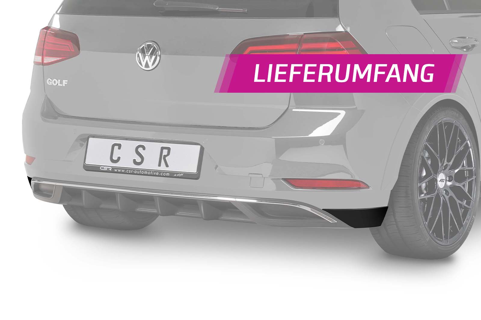 CSR Diffusor | Heckansatz mit ABE für VW Golf 7 HA234-C Carbon Look Hochglanz (keine Lackierung erforderlich)