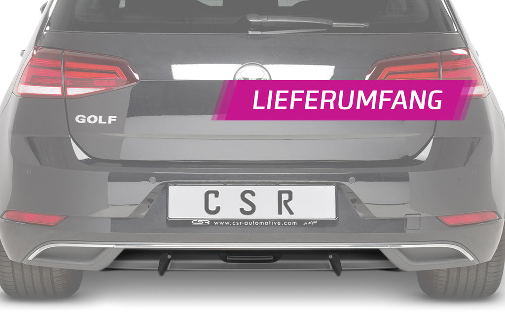 CSR Diffusor | Heckansatz mit ABE für VW Golf 7 Basis HA236-C Carbon Look Hochglanz (keine Lackierung erforderlich)