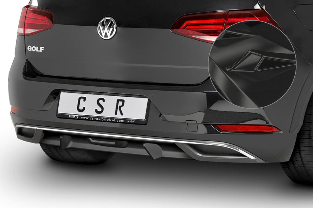 CSR Diffusor | Heckansatz mit ABE für VW Golf 7 Basis HA236-G Glossy schwarz Hochglanz (keine Lackierung erforderlich)
