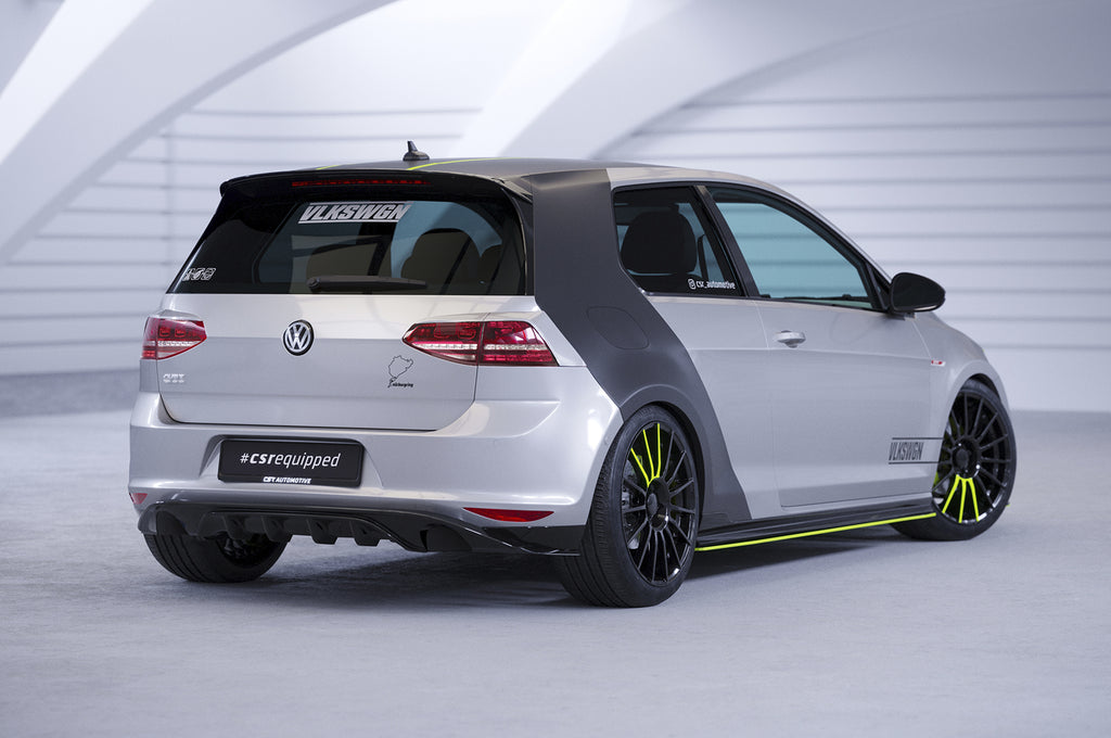CSR Diffusor | Heckansatz mit ABE für VW Golf 7 (Typ AU) Basis HA237-C Carbon Look Hochglanz (keine Lackierung erforderlich)