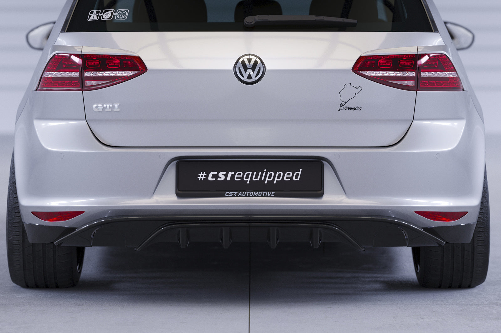 CSR Diffusor | Heckansatz mit ABE für VW Golf 7 (Typ AU) Basis HA237-S Strukturiert schwarz matt (keine Lackierung erforderlich)
