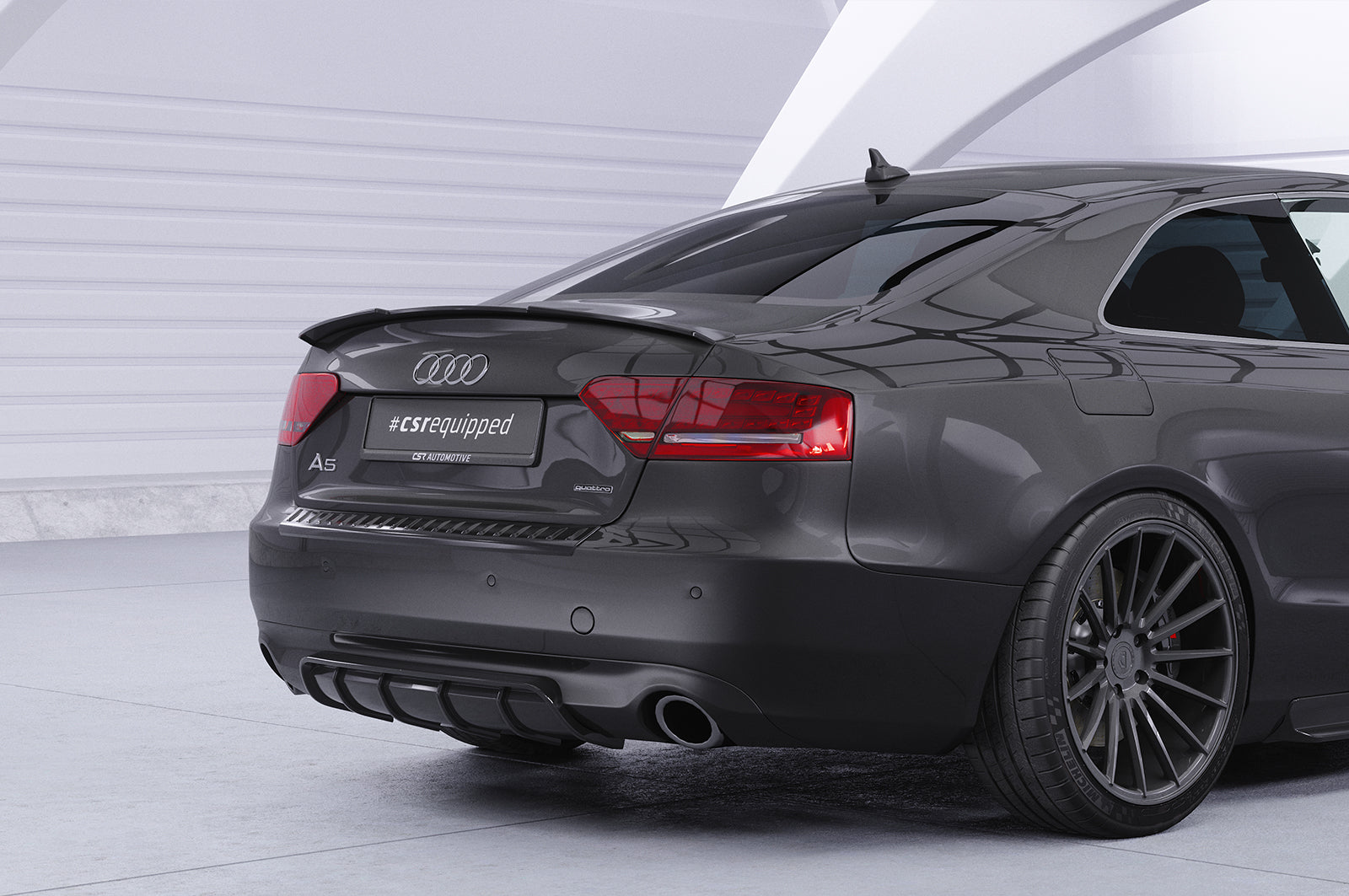 CSR Diffusor | Heckansatz mit ABE für Audi A5 8T Basis HA238-S Strukturiert schwarz matt (keine Lackierung erforderlich)