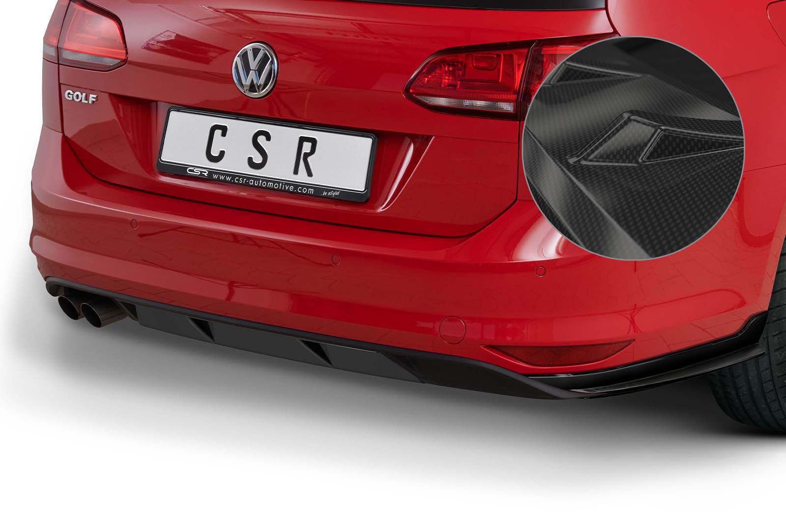 CSR Diffusor | Heckansatz mit ABE für VW Golf 7 Variant (vor Facelift) HA239-C Carbon Look Hochglanz (keine Lackierung erforderlich)