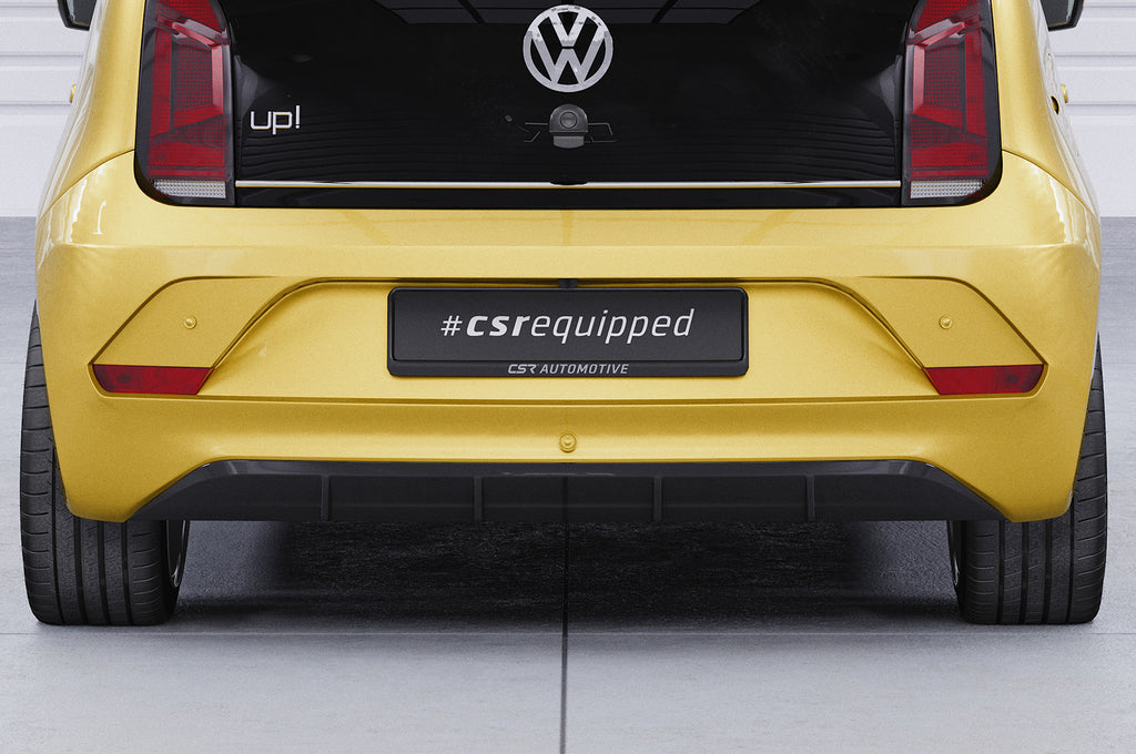 CSR Diffusor | Heckansatz mit ABE für VW up! / e-up! (Facelift) HA244-S Strukturiert schwarz matt (keine Lackierung erforderlich)