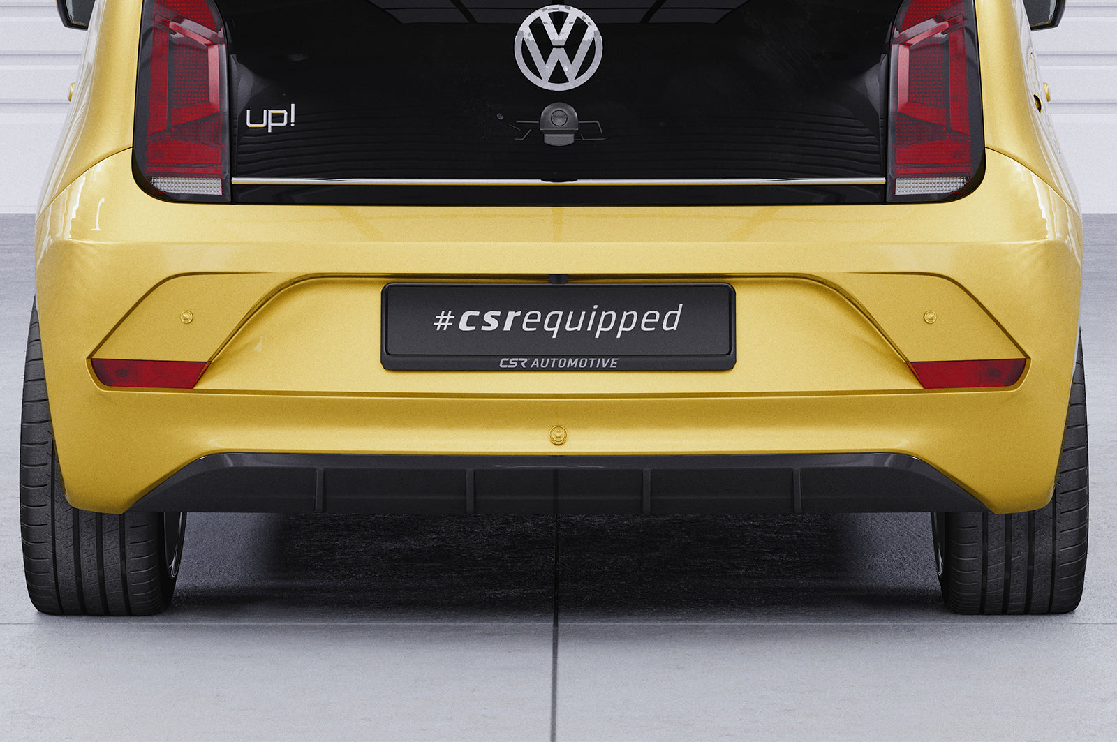 CSR Diffusor | Heckansatz mit ABE für VW up! / e-up! (Facelift) HA244-S Strukturiert schwarz matt (keine Lackierung erforderlich)