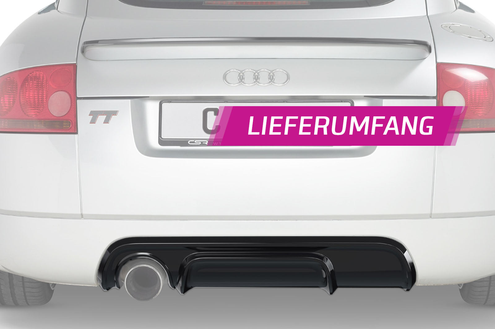 CSR Diffusor | Heckansatz mit ABE für Audi TT 8N HA248-L Unlackiert roh (Lackierung erforderlich)