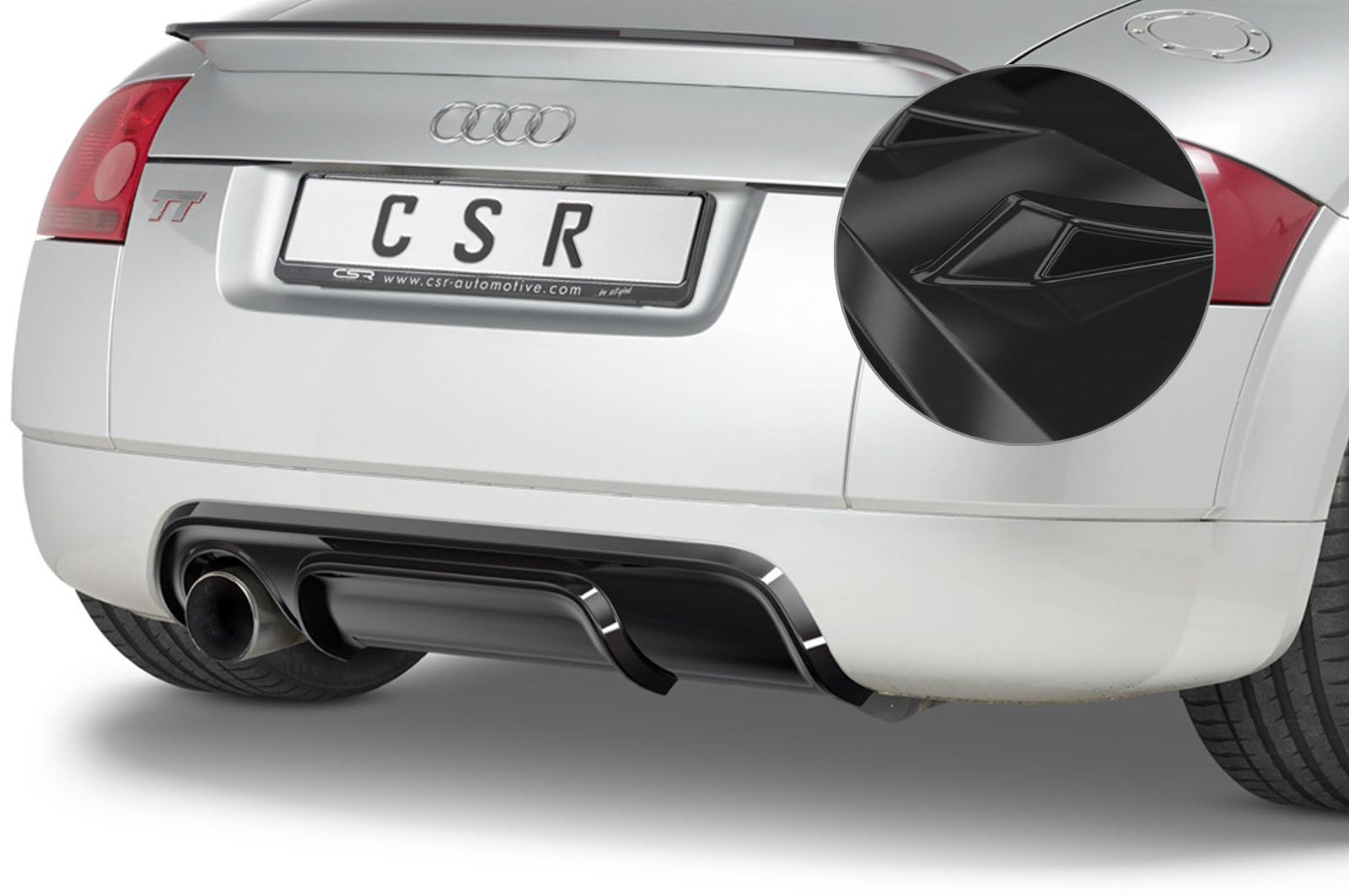 CSR Diffusor | Heckansatz mit ABE für Audi TT 8N HA248-G Glossy schwarz Hochglanz (keine Lackierung erforderlich)