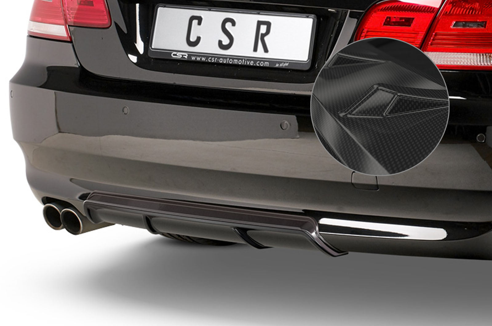CSR Diffusor | Heckansatz mit ABE für BMW 3er E92 / E93 HA250-C Carbon Look Hochglanz (keine Lackierung erforderlich)
