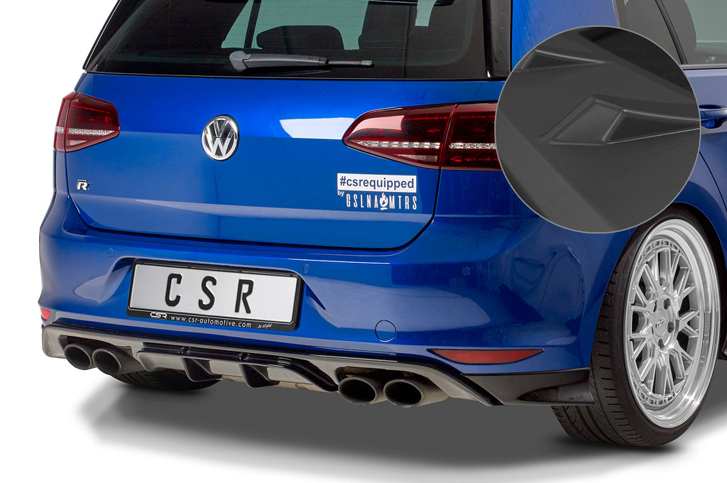 CSR Diffusor | Heckansatz mit ABE für VW Golf 7 R / R-Line HA253-L Unlackiert roh (Lackierung erforderlich)