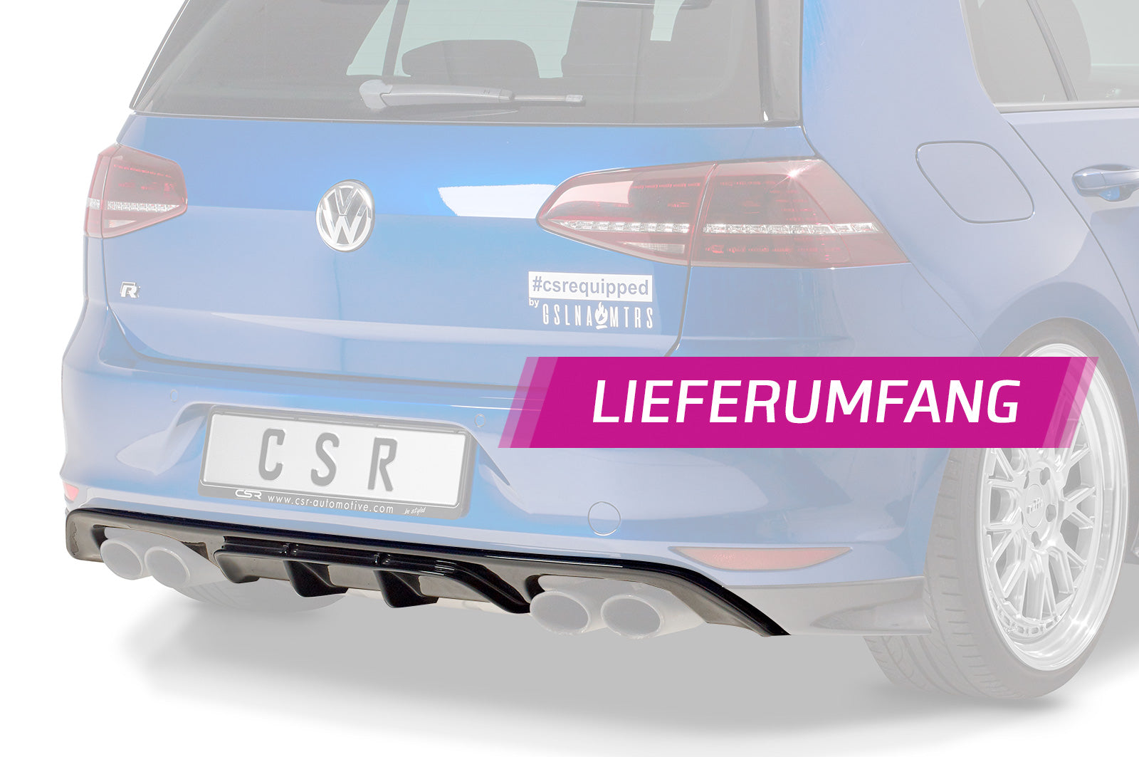 CSR Diffusor | Heckansatz mit ABE für VW Golf 7 R / R-Line HA253