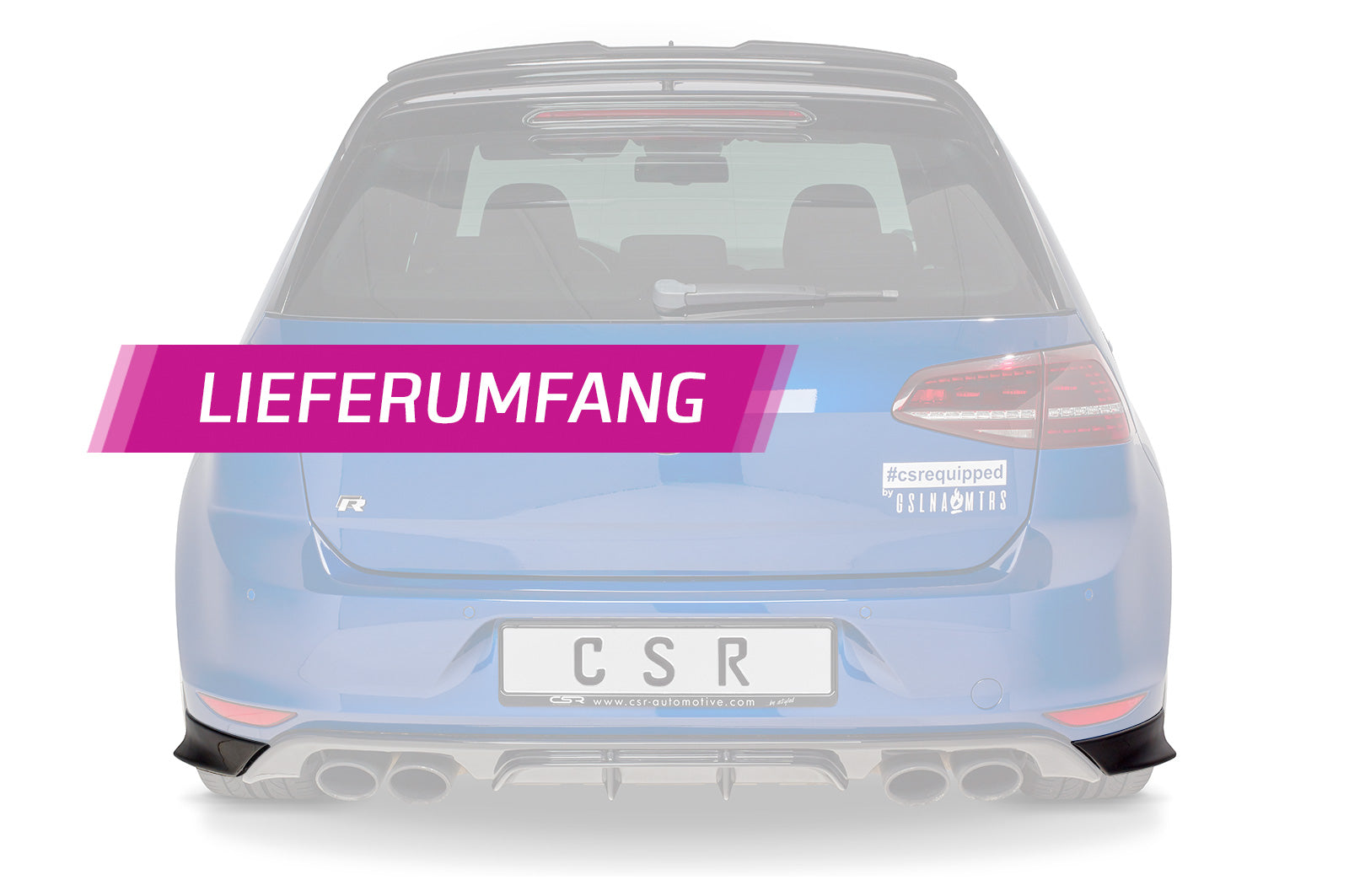 CSR Diffusor | Heckansatz mit ABE für VW Golf 7 R / R-Line HA255