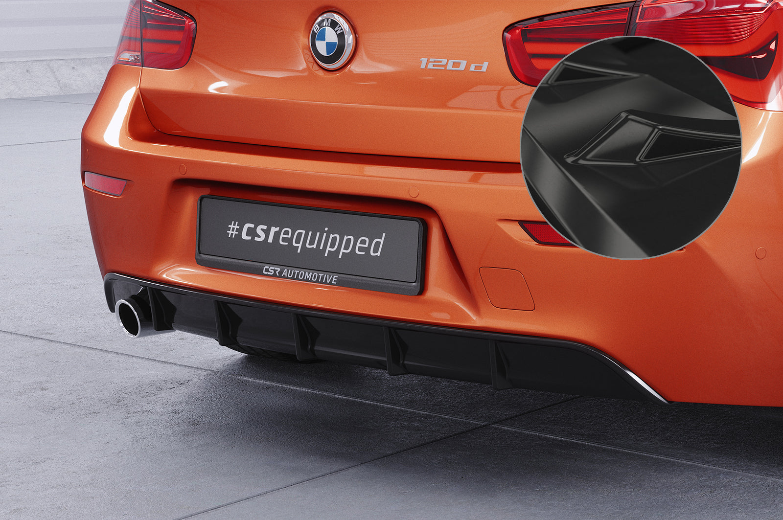 CSR Diffusor | Heckansatz mit ABE für BMW 1er F20 / F21 LCI HA258-G Glossy schwarz Hochglanz (keine Lackierung erforderlich)