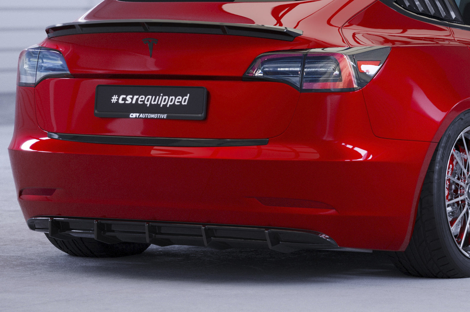CSR Diffusor | Heckansatz mit ABE für Tesla Model 3 HA267-G Glossy schwarz Hochglanz (keine Lackierung erforderlich)