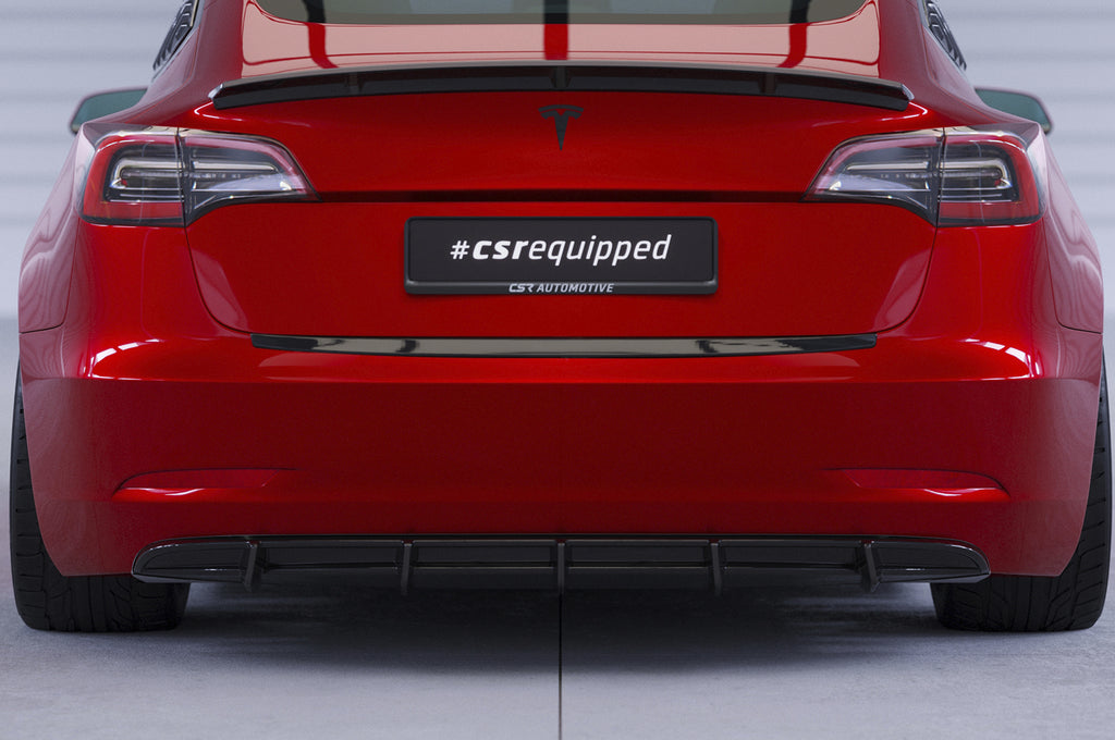CSR Diffusor | Heckansatz mit ABE für Tesla Model 3 HA267-C Carbon Look Hochglanz (keine Lackierung erforderlich)