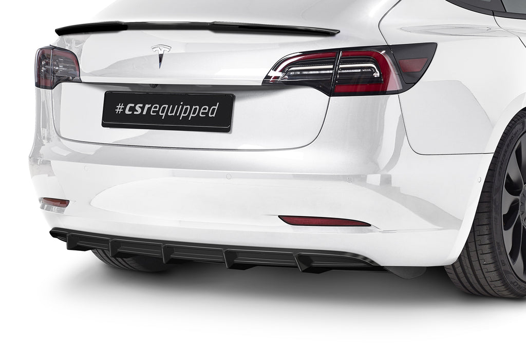 CSR Diffusor | Heckansatz mit ABE für Tesla Model 3 HA267-C Carbon Look Hochglanz (keine Lackierung erforderlich)