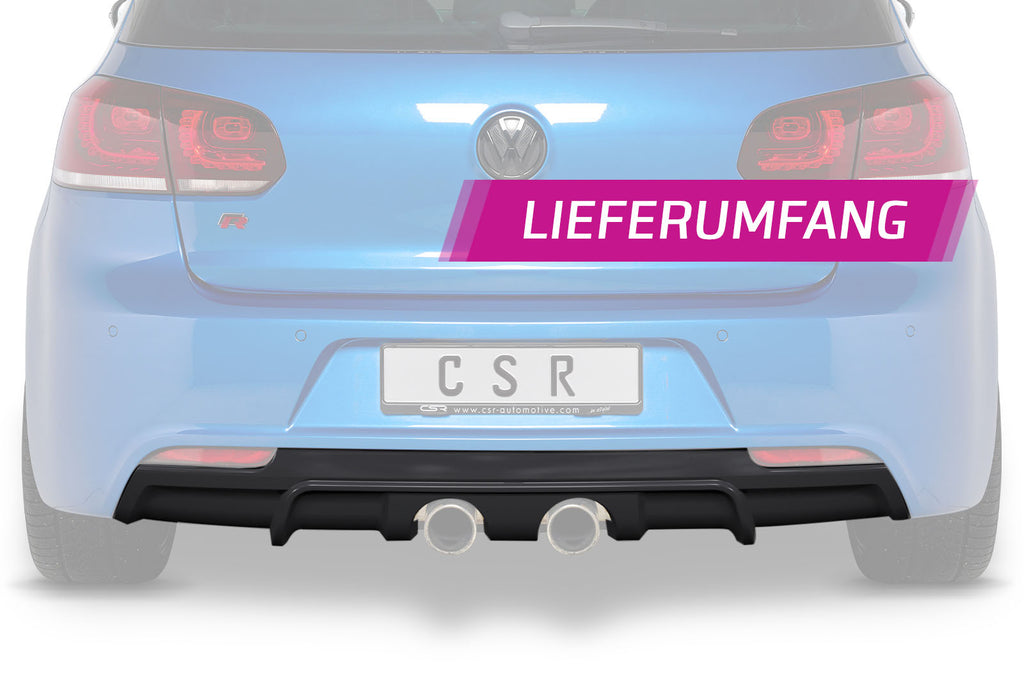 CSR Diffusor | Heckansatz mit ABE für VW Golf 6 R HA268-L Unlackiert roh (Lackierung erforderlich)