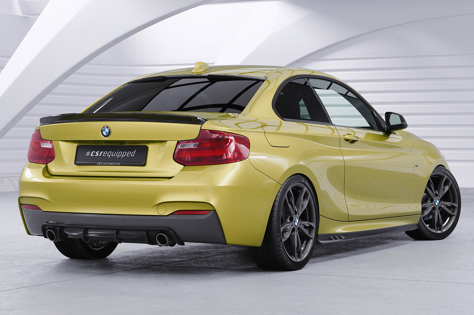 CSR Diffusor | Heckansatz mit ABE für BMW 2er (F22 / F23) Coupe und Cabrio HA273-C Carbon Look Hochglanz (keine Lackierung erforderlich)