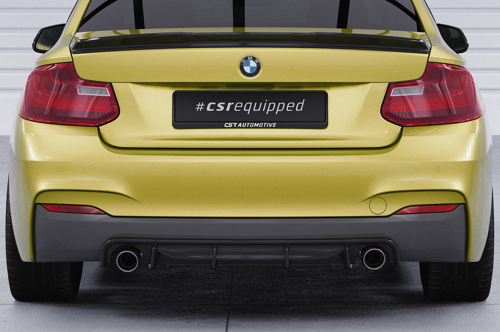 CSR Diffusor | Heckansatz mit ABE für BMW 2er (F22 / F23) Coupe und Cabrio HA273-C Carbon Look Hochglanz (keine Lackierung erforderlich)