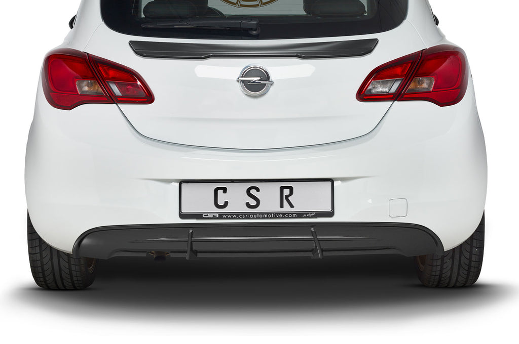 CSR Diffusor | Heckansatz mit ABE für Opel Corsa E HA274-G Glossy schwarz Hochglanz (keine Lackierung erforderlich)