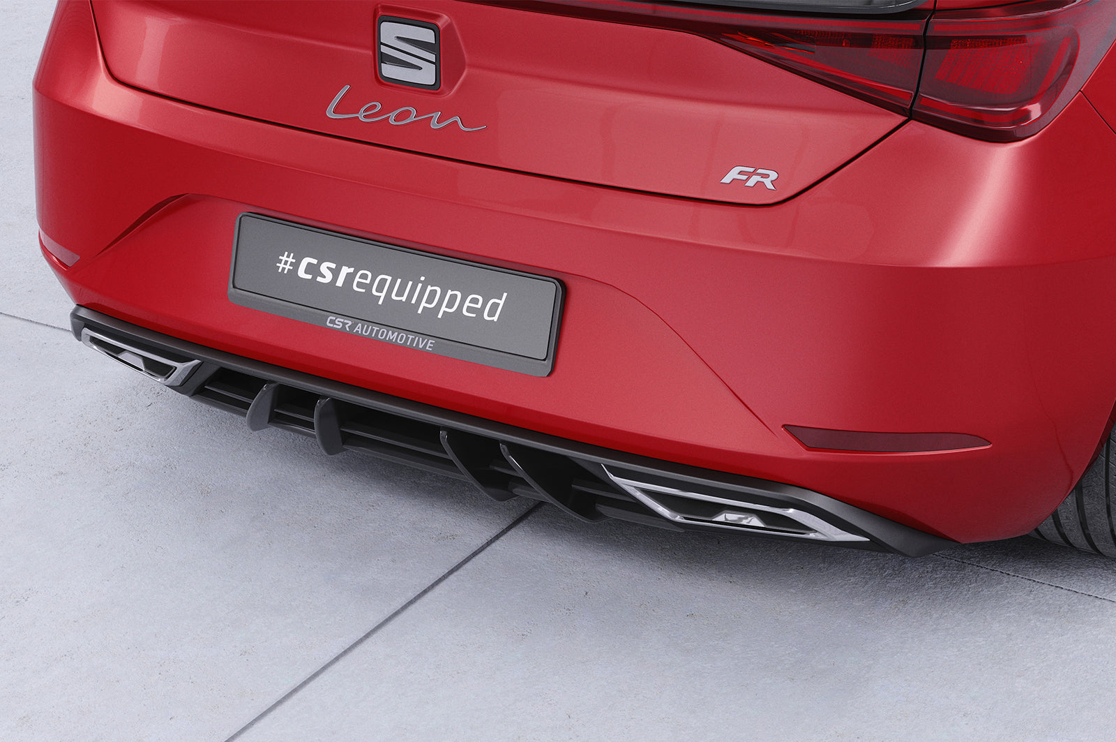 CSR Diffusor | Heckansatz mit ABE für Seat Leon 4 (Typ KL) FR HA275-C Carbon Look Hochglanz (keine Lackierung erforderlich)