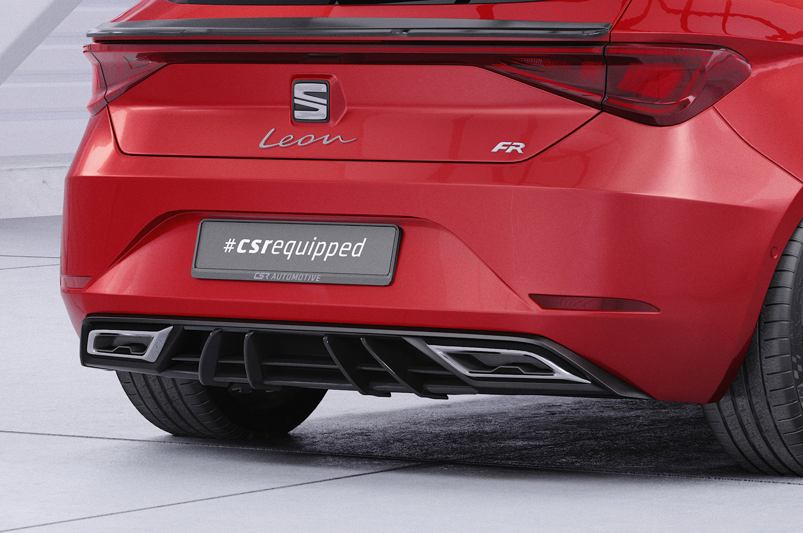 CSR Diffusor | Heckansatz mit ABE für Seat Leon 4 (Typ KL) FR HA275-C Carbon Look Hochglanz (keine Lackierung erforderlich)