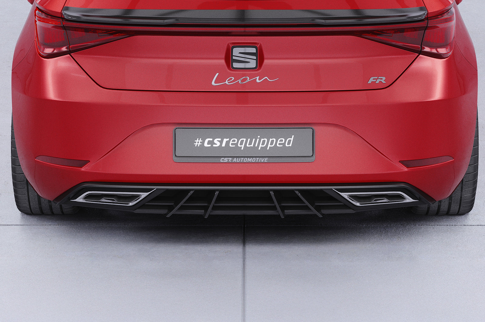 CSR Diffusor | Heckansatz mit ABE für Seat Leon 4 (Typ KL) FR HA275-C Carbon Look Hochglanz (keine Lackierung erforderlich)