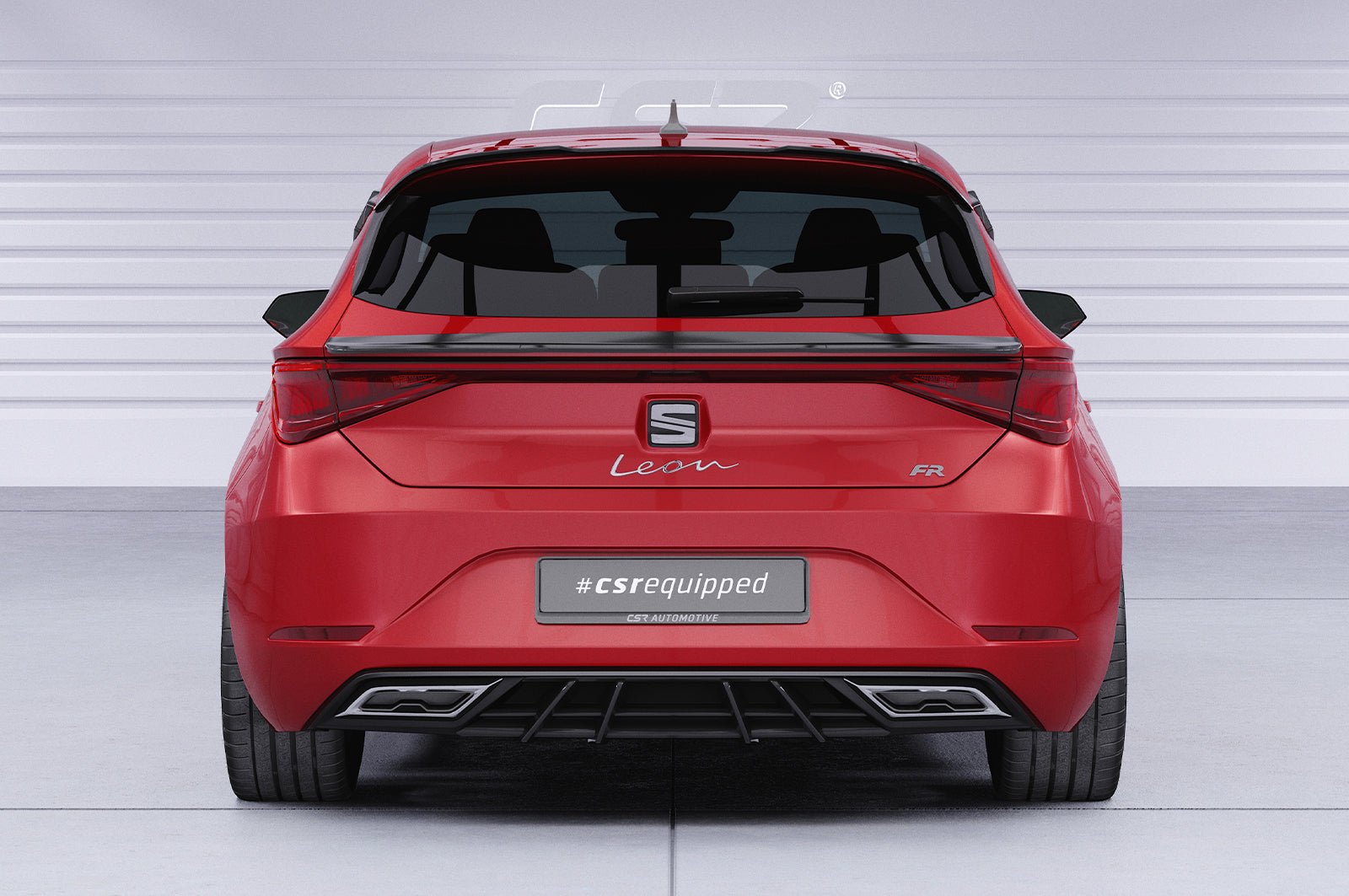 CSR Diffusor | Heckansatz mit ABE für Seat Leon 4 (Typ KL) FR HA275-C Carbon Look Hochglanz (keine Lackierung erforderlich)