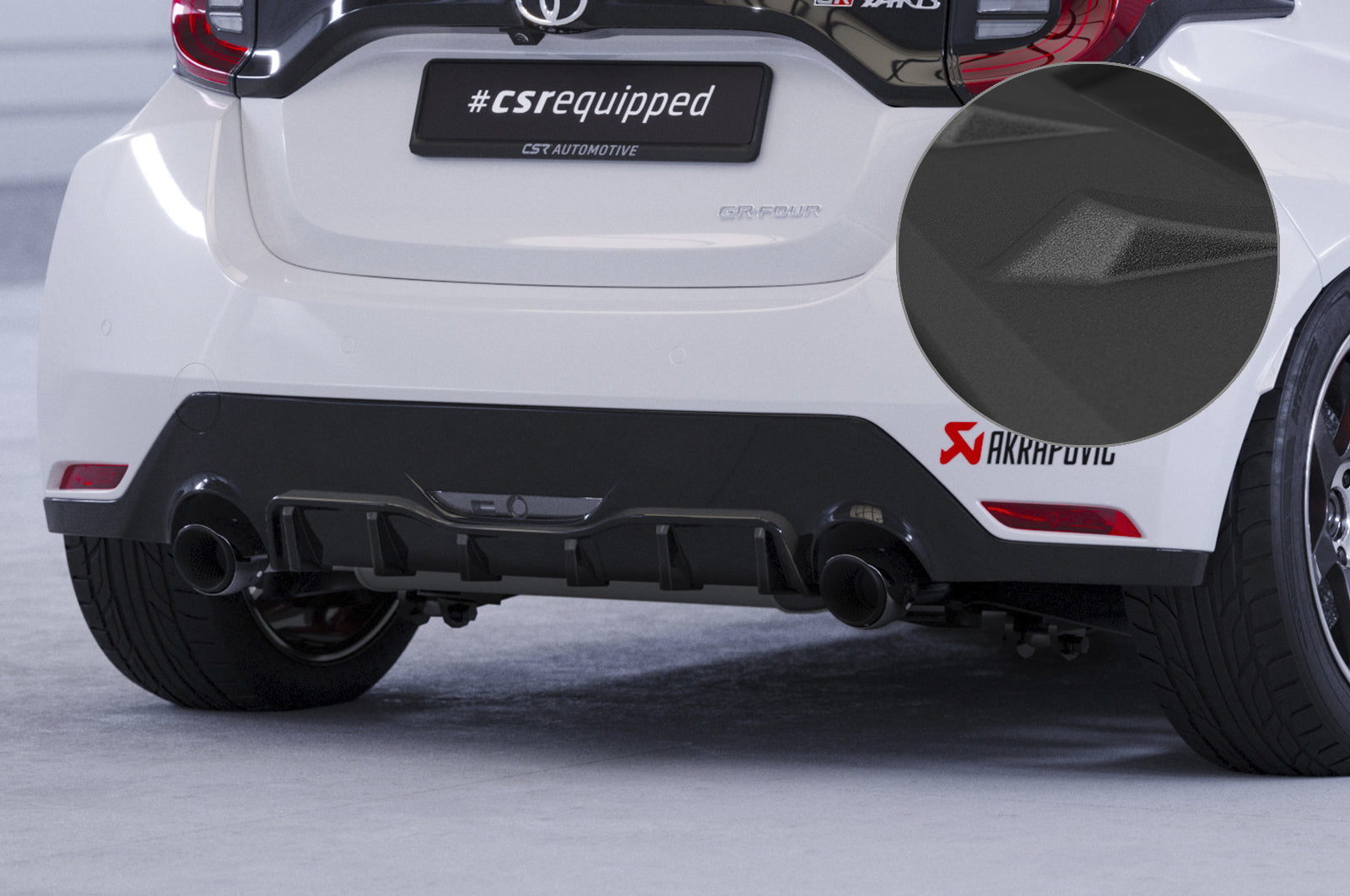 CSR Diffusor | Heckansatz mit ABE für Toyota GR Yaris (XP21) HA277-S Strukturiert schwarz matt (keine Lackierung erforderlich)