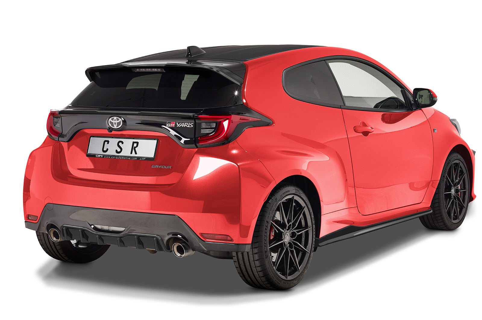 CSR Diffusor | Heckansatz mit ABE für Toyota GR Yaris (XP21) HA277-S Strukturiert schwarz matt (keine Lackierung erforderlich)