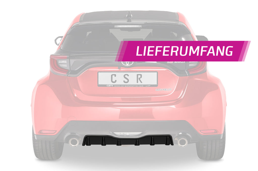 CSR Diffusor | Heckansatz mit ABE für Toyota GR Yaris (XP21) HA277-C Carbon Look Hochglanz (keine Lackierung erforderlich)