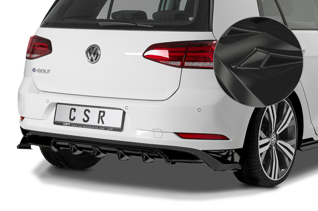 CSR Diffusor | Heckansatz mit ABE für VW Golf 7 / e-Golf HA279-G Glossy schwarz Hochglanz (keine Lackierung erforderlich)