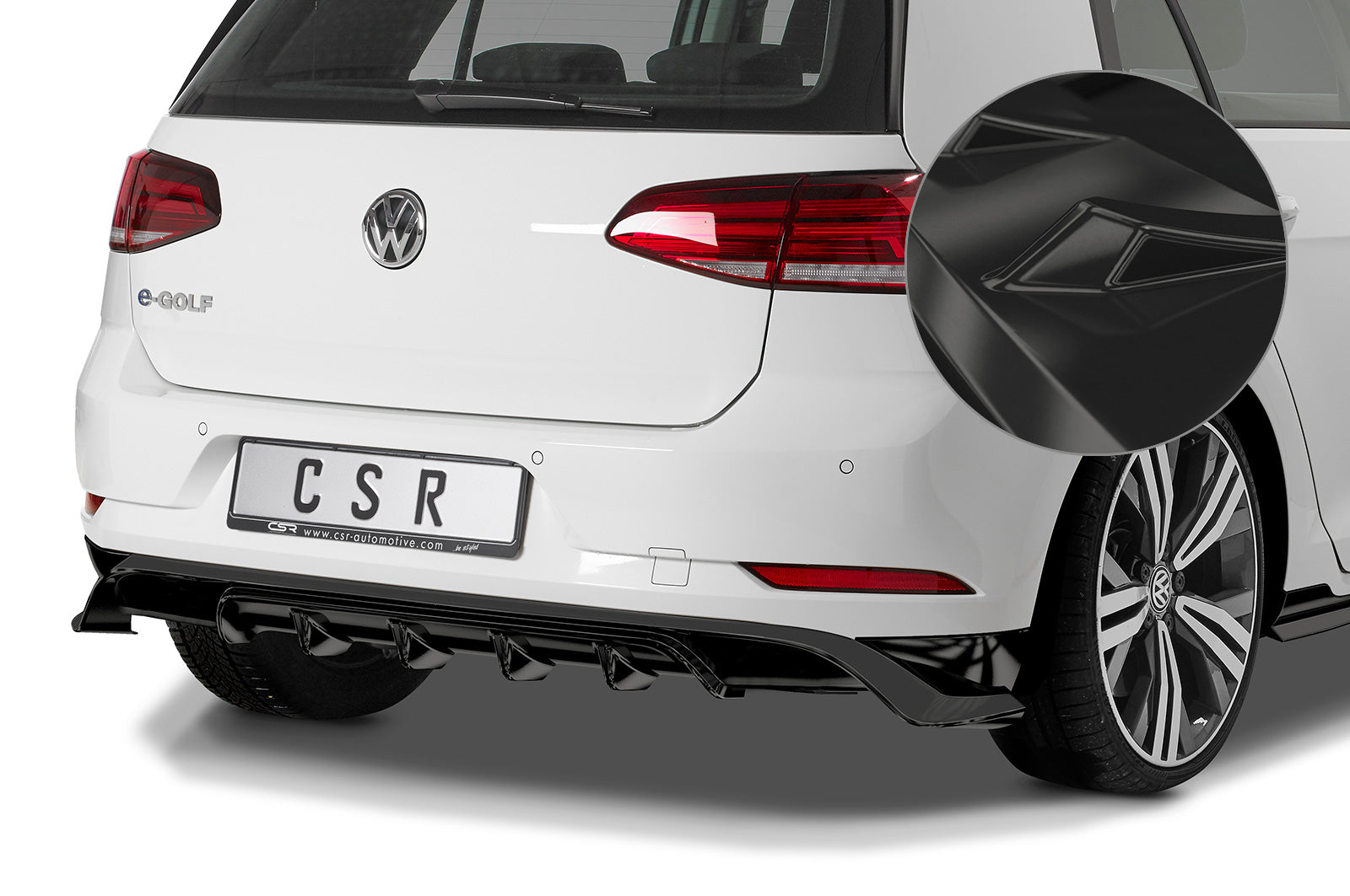 CSR Diffusor | Heckansatz mit ABE für VW Golf 7 / e-Golf HA279-G Glossy schwarz Hochglanz (keine Lackierung erforderlich)