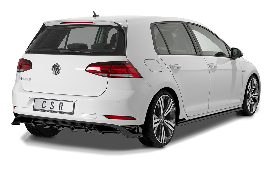 CSR Diffusor | Heckansatz mit ABE für VW Golf 7 / e-Golf HA279-C Carbon Look Hochglanz (keine Lackierung erforderlich)