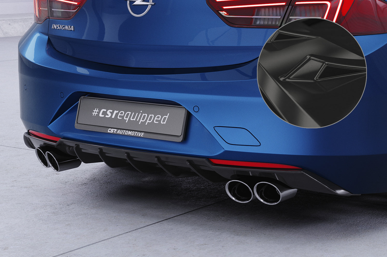 CSR Diffusor | Heckansatz mit ABE für Opel Insignia B Grandsport HA282-G Glossy schwarz Hochglanz (keine Lackierung erforderlich)