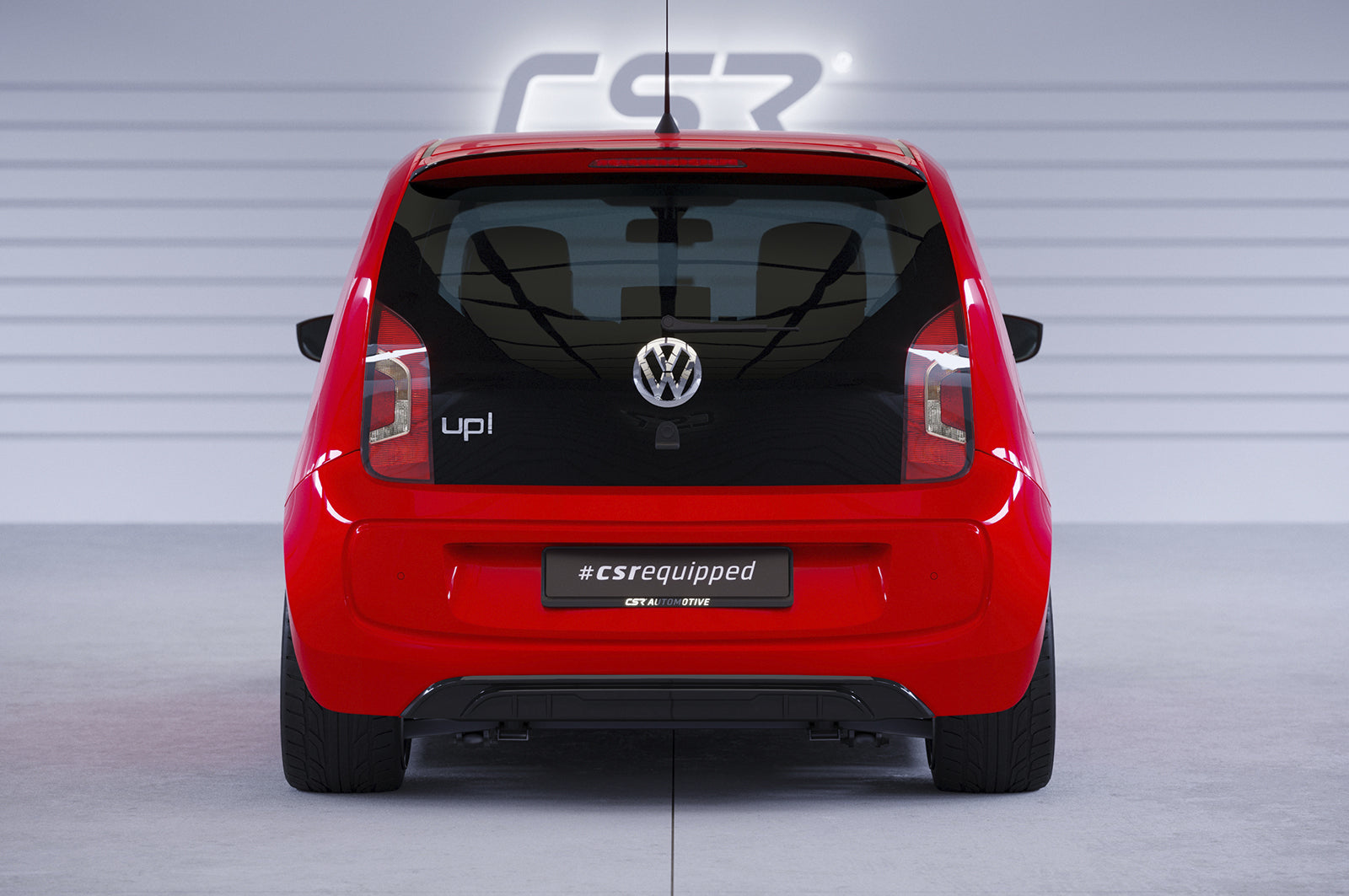 CSR Diffusor | Heckansatz mit ABE für VW up! / e-up! Basis HA283-S Strukturiert schwarz matt (keine Lackierung erforderlich)