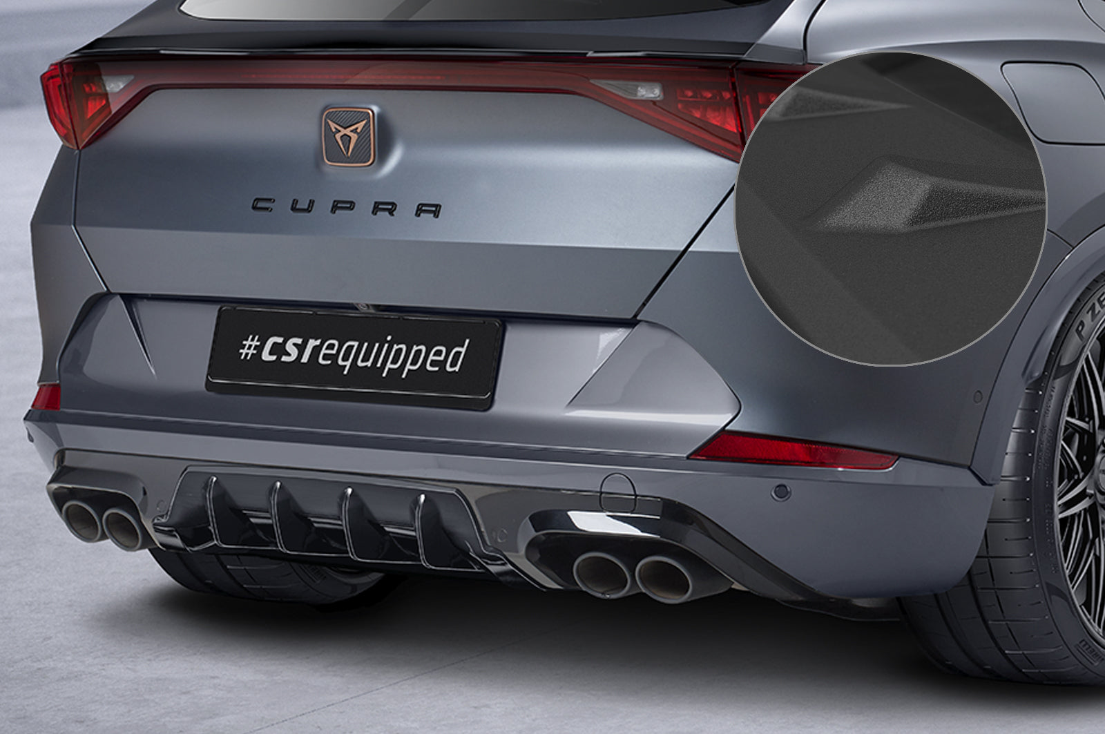 CSR Diffusor | Heckansatz mit ABE für Cupra Formentor HA286-S Strukturiert schwarz matt (keine Lackierung erforderlich)