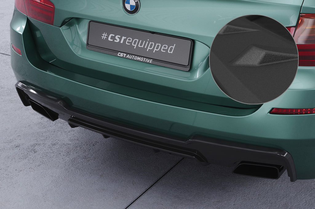 CSR Diffusor | Heckansatz mit ABE für BMW 5er F10/F11 550i/550d M-Paket HA290-S Strukturiert schwarz matt (keine Lackierung erforderlich)