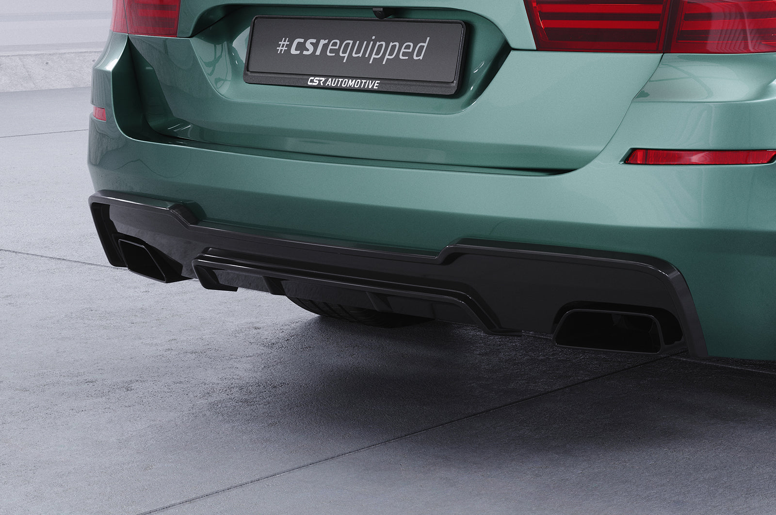 CSR Diffusor | Heckansatz mit ABE für BMW 5er F10/F11 550i/550d M-Paket HA290-S Strukturiert schwarz matt (keine Lackierung erforderlich)