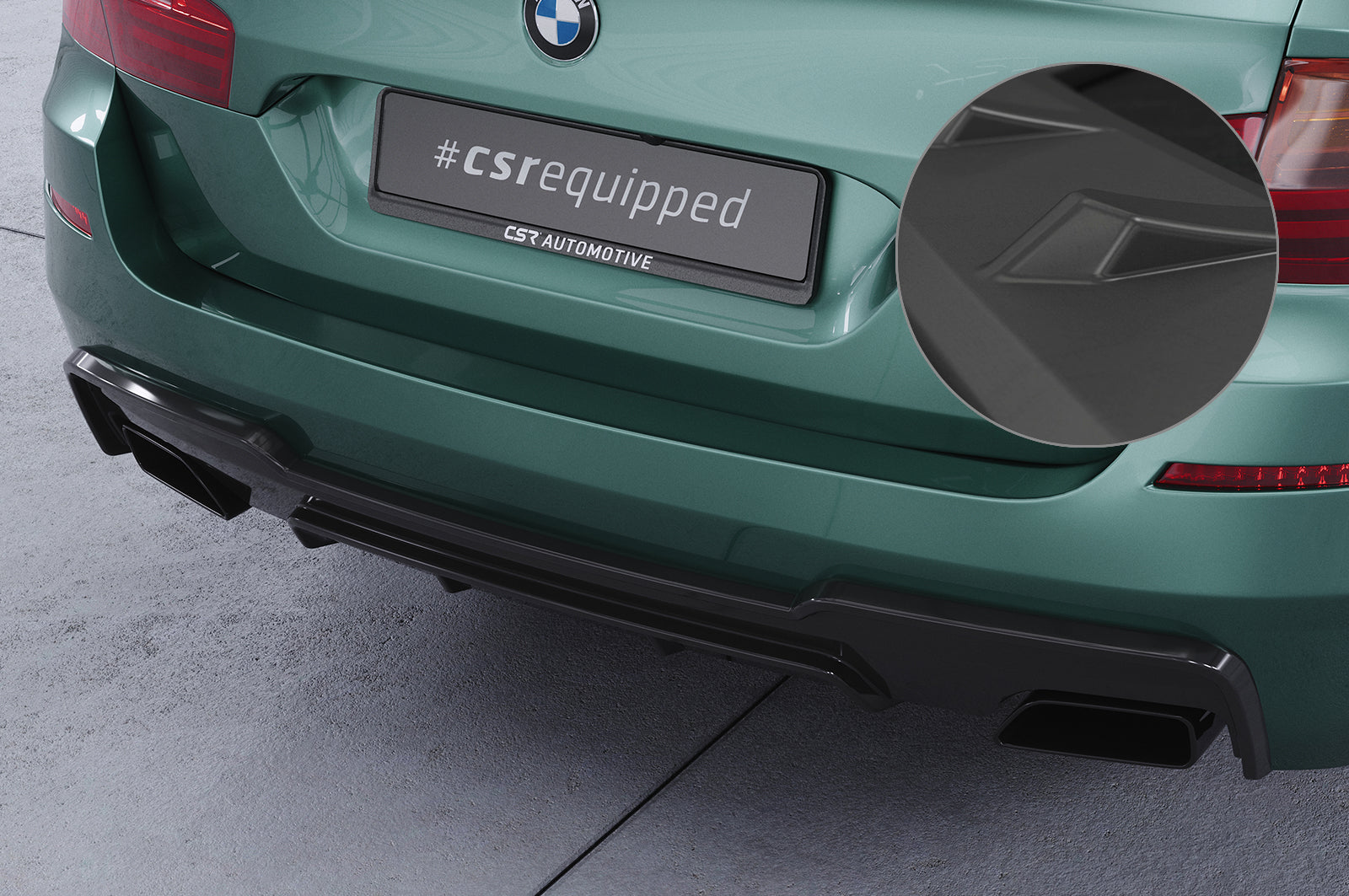 CSR Diffusor | Heckansatz mit ABE für BMW 5er F10/F11 550i/550d M-Paket HA290-L Unlackiert roh (Lackierung erforderlich)