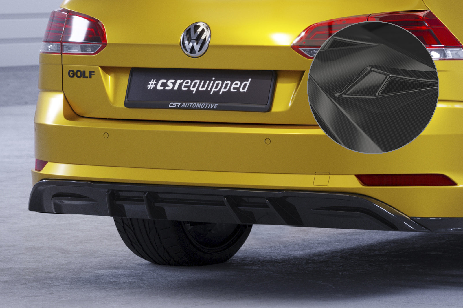 CSR Diffusor | Heckansatz mit ABE für VW Golf 7 Variant Basis HA292-C Carbon Look Hochglanz (keine Lackierung erforderlich)
