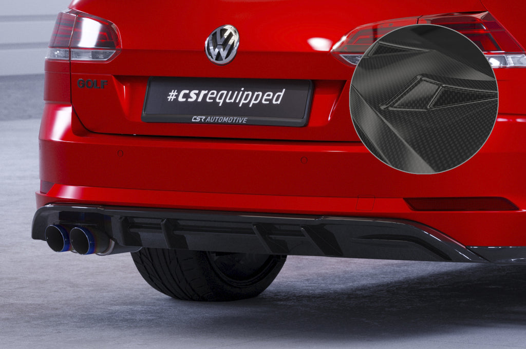 CSR Diffusor | Heckansatz mit ABE für VW Golf 7 Variant GTD HA293-C Carbon Look Hochglanz (keine Lackierung erforderlich)
